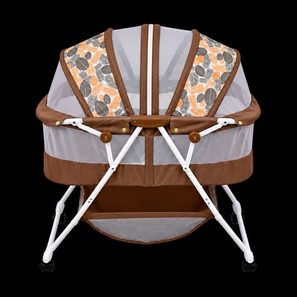 Bedside bassinet model 805 in brown, front view