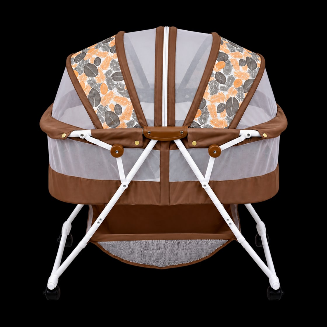 Bedside bassinet model 805 in brown, front view