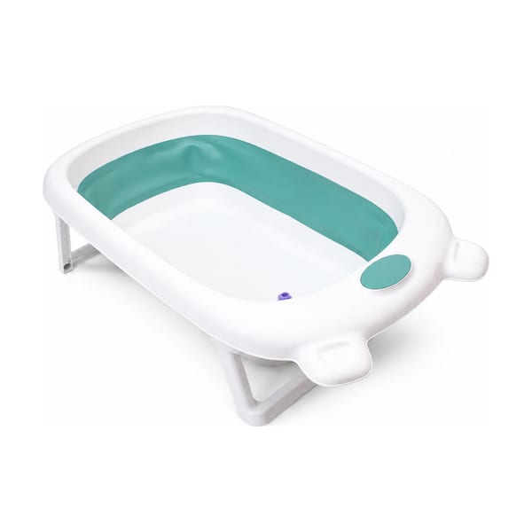 Foldable baby bathtub model 6688 in teal, front view