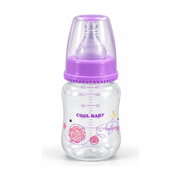 Cool Baby regular-neck feeding bottle 150ml model CB1004 in purple, front view