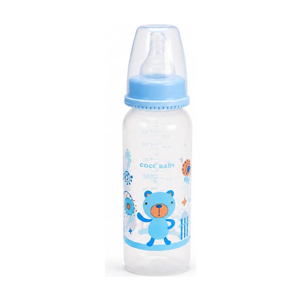 Cool Baby regular-neck feeding bottle 240ml model CB1006 in blue, front view
