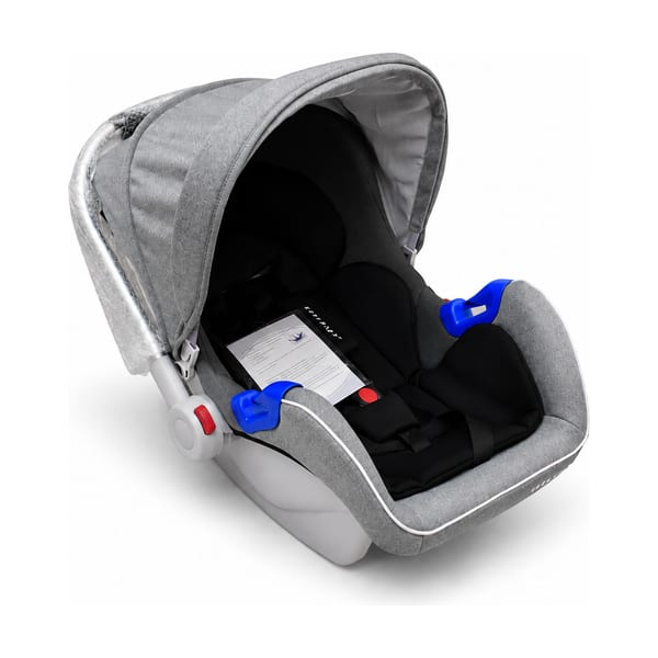 Infant car seat model CC12 G101 in grey & black, front view