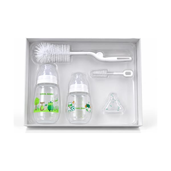 Cool Baby four-piece wide-neck gift set model CB1469 in green assortment, front view