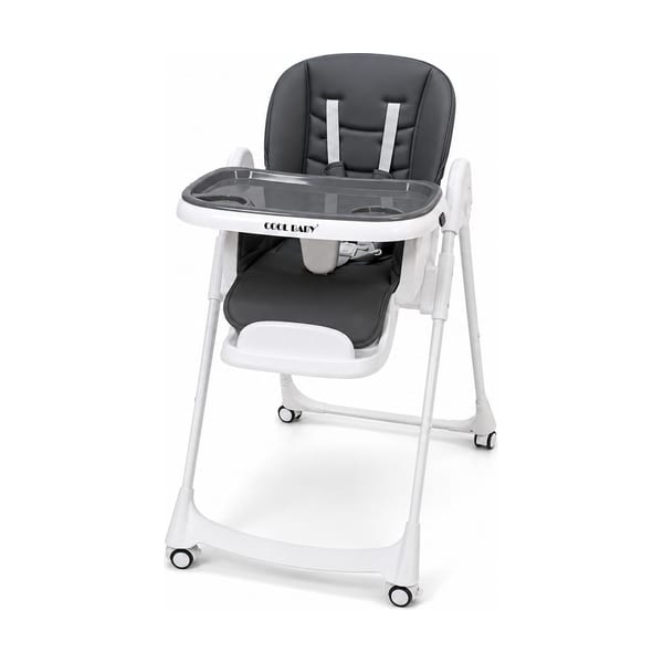 High chair model YQ-008 in grey & black, front view