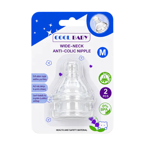 Cool Baby wide-neck nipple model CB1903 in m, front view