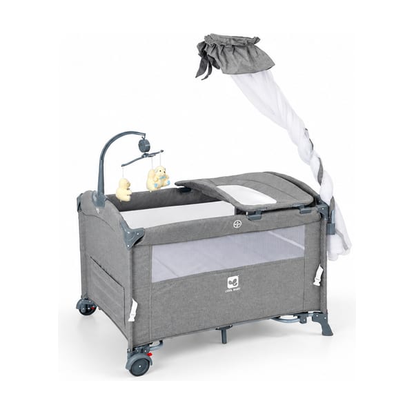 Playpen and travel cot model 995 in grey, front view