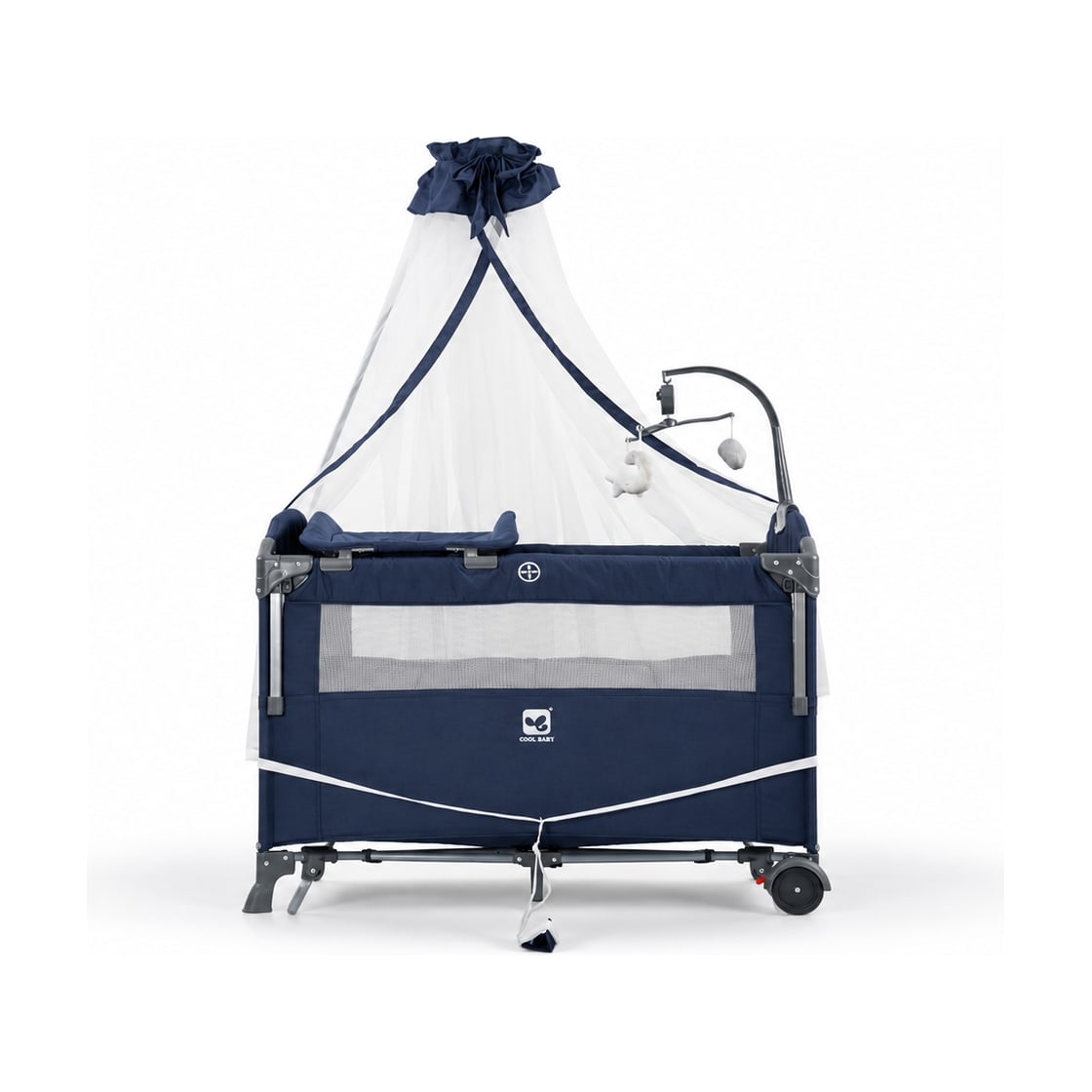 Playpen and travel cot model 995 in navy, front view