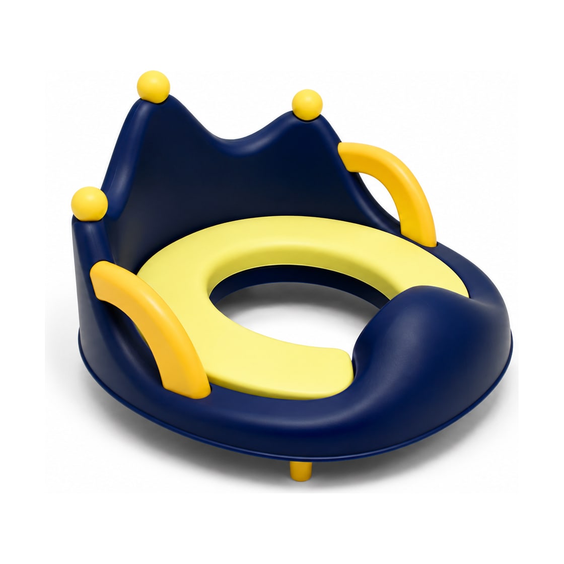 Potty chair model 2065 in navy & yellow, front view