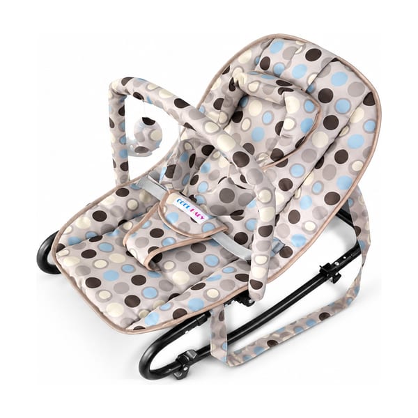 Baby rocker model R01 in beige pattern, front view
