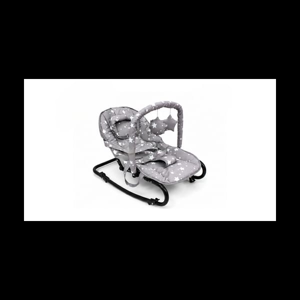 Baby rocker model R01 in grey stars, front view