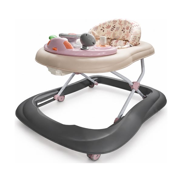 Baby walker model 1005 in pink & charcoal, front view