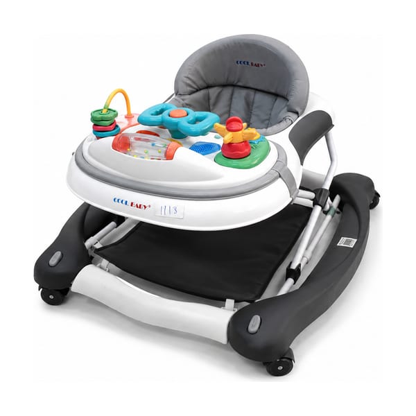Activity baby walker model 1118 in pink & charcoal, front view